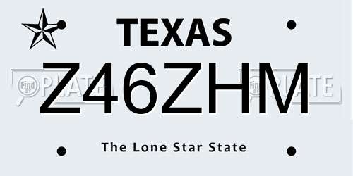 Z46ZHM Texas License Plate
