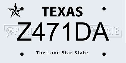 Z471DA Texas License Plate