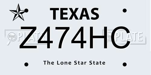 Z474HC Texas License Plate