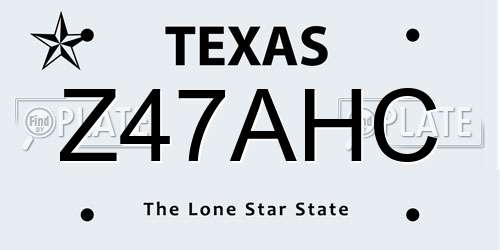Z47AHC Texas License Plate