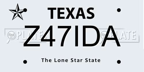 Z47IDA Texas License Plate