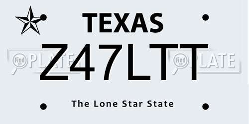 Z47LTT Texas License Plate