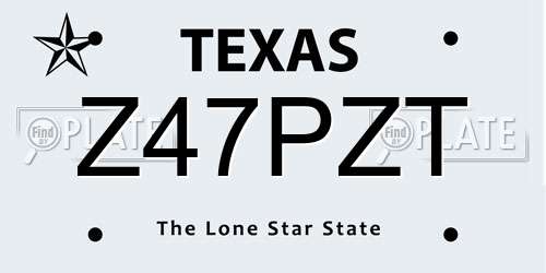 Z47PZT Texas License Plate