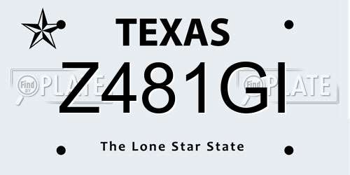 Z481GI Texas License Plate