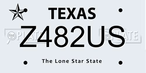 Z482US Texas License Plate