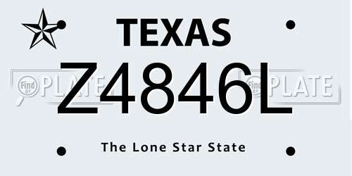 Z4846L Texas License Plate