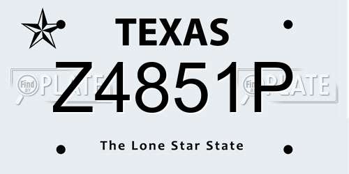 Z4851P Texas License Plate