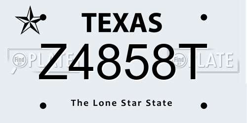 Z4858T Texas License Plate