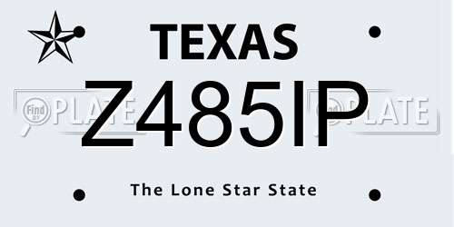 Z485IP Texas License Plate