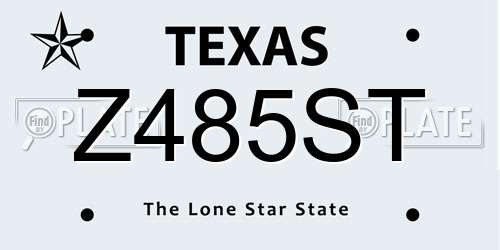 Z485ST Texas License Plate