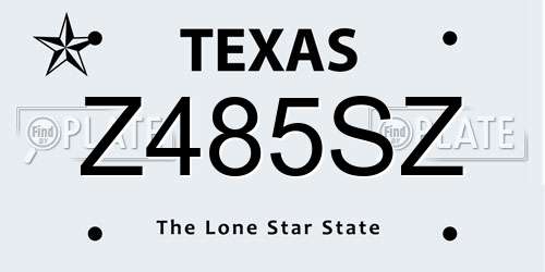 Z485SZ Texas License Plate