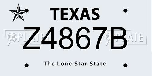 Z4867B Texas License Plate