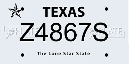 Z4867S Texas License Plate