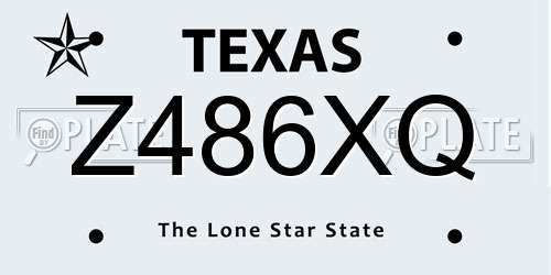 Z486XQ Texas License Plate