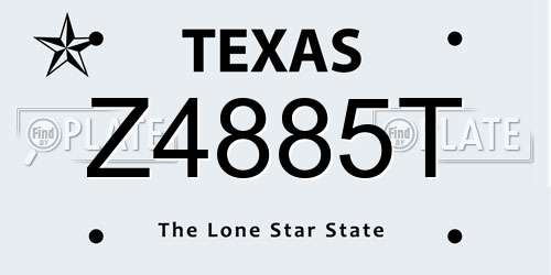 Z4885T Texas License Plate