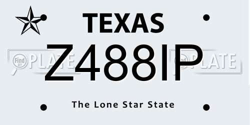 Z488IP Texas License Plate