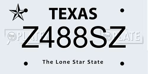 Z488SZ Texas License Plate