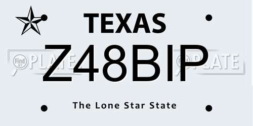 Z48BIP Texas License Plate