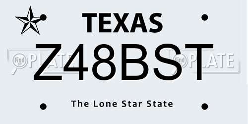 Z48BST Texas License Plate