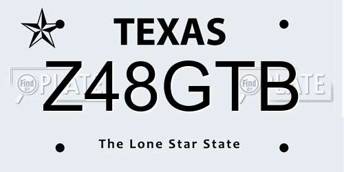 Z48GTB Texas License Plate