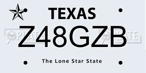 Z48GZB Texas License Plate
