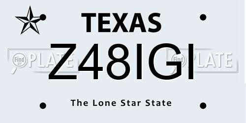 Z48IGI Texas License Plate