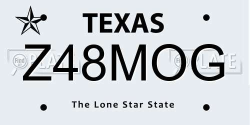 Z48MOG Texas License Plate