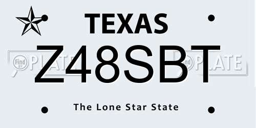 Z48SBT Texas License Plate