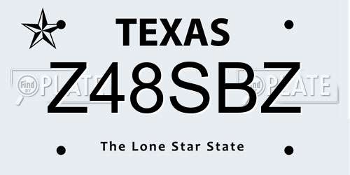 Z48SBZ Texas License Plate