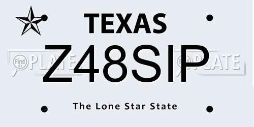 Z48SIP Texas License Plate