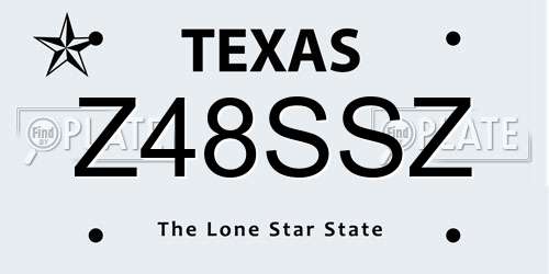 Z48SSZ Texas License Plate