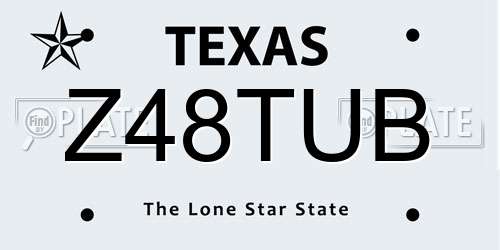 Z48TUB Texas License Plate