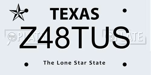 Z48TUS Texas License Plate