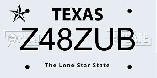 Z48ZUB Texas License Plate