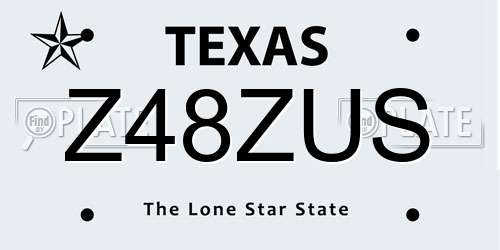 Z48ZUS Texas License Plate