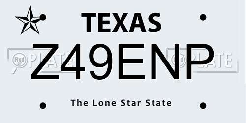 Z49ENP Texas License Plate