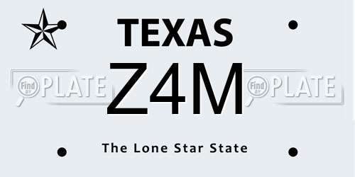 Z4M Texas License Plate
