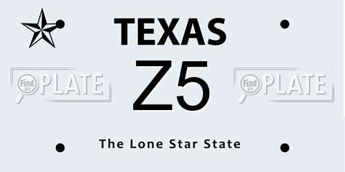 Z5 Texas License Plate