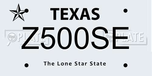 Z500SE Texas License Plate
