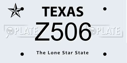 Z506 Texas License Plate