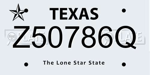 Z50786Q Texas License Plate