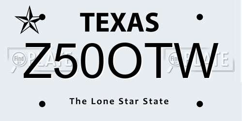 Z50OTW Texas License Plate