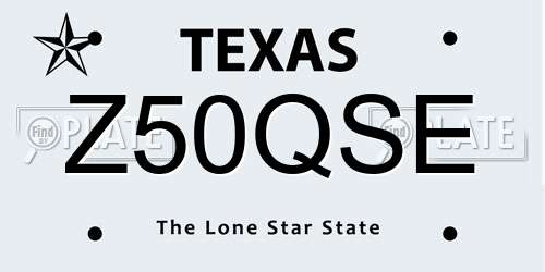 Z50QSE Texas License Plate