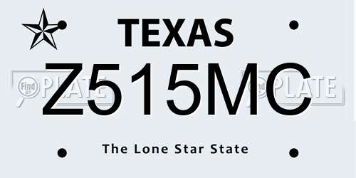 Z515MC Texas License Plate