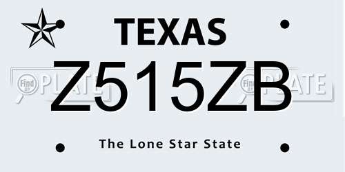 Z515ZB Texas License Plate