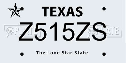 Z515ZS Texas License Plate