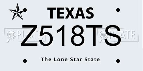 Z518TS Texas License Plate