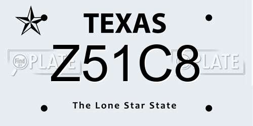 Z51C8 Texas License Plate