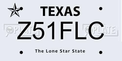 Z51FLC Texas License Plate