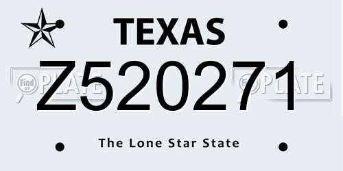 Z520271 Texas License Plate
